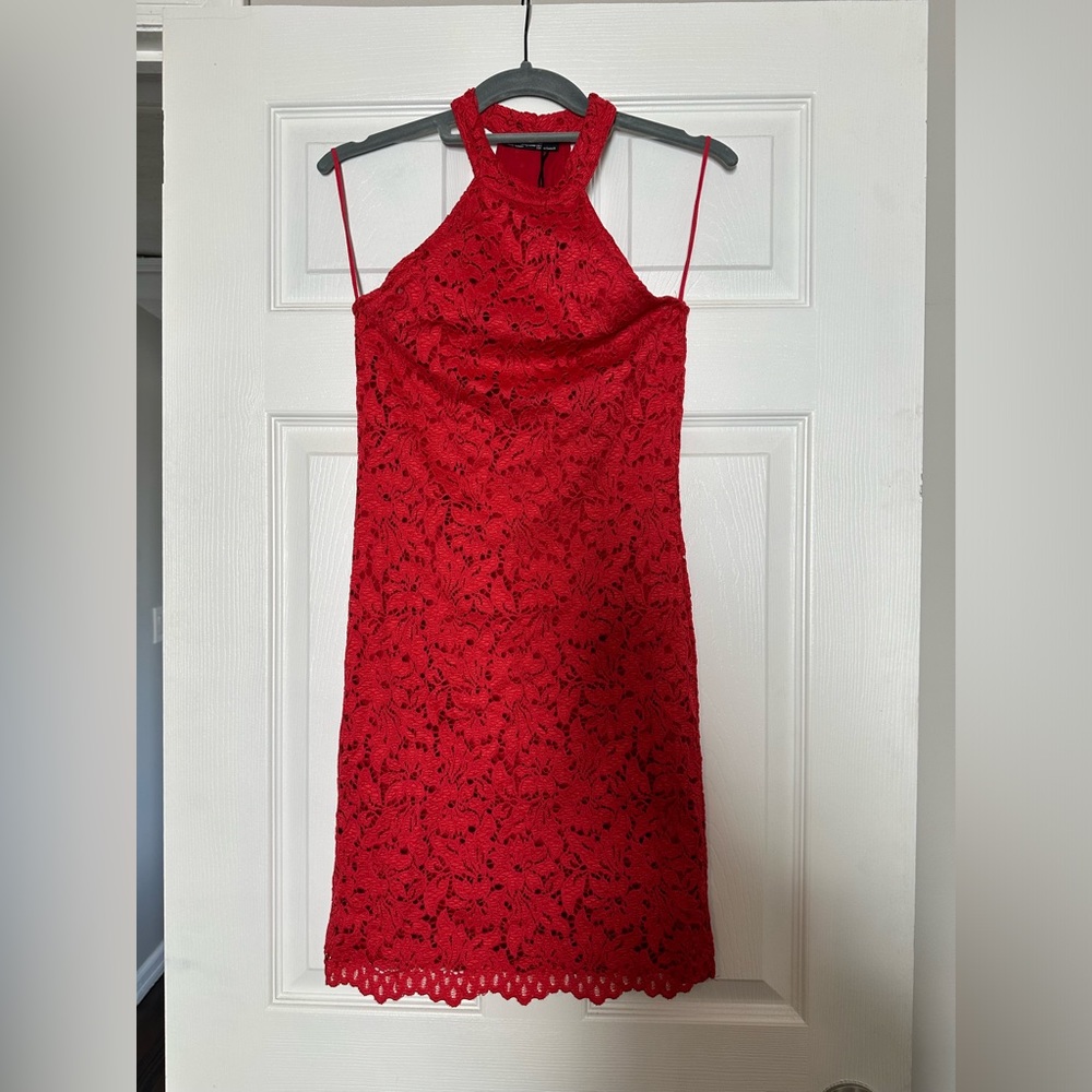 Pretty Lacey dress, between a pink and red color